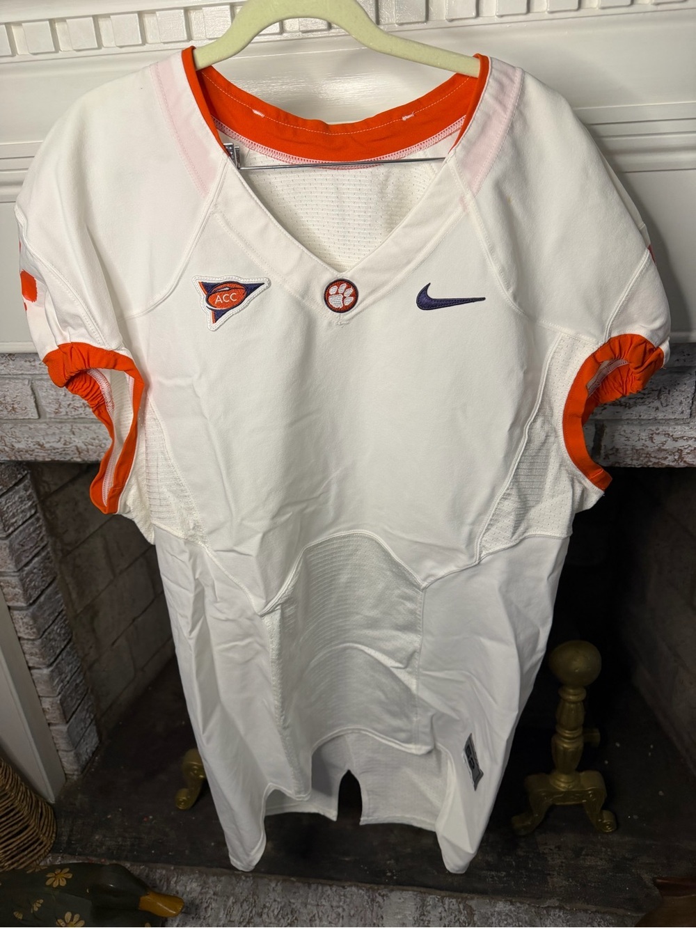 Nike Clemson Tigers ACC Football Practice Jersey White Orange Size L
